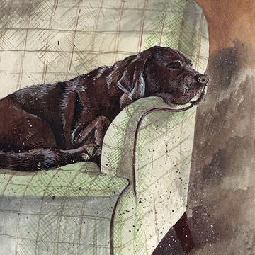 Buddy Chocolate Labrador Dog Blank Card